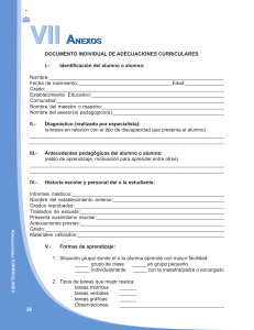 Formulario de Adecuaciones Curriculares Individuales