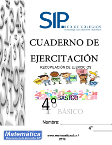 Cuaderno de Ejercicios de Matemáticas 4° Básico