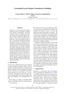 Customizing NMT for Subtitling: Entertainment & LA Spanish