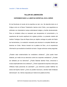 Taller de Liberaci&oacute;n: Guerra Espiritual y Libertad en Cristo