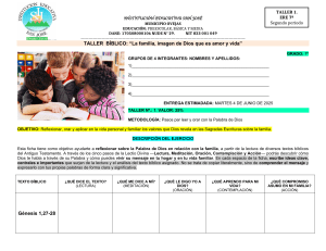 Taller Bíblico: La Familia, Imagen de Dios - 7º Grado