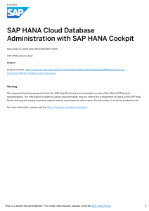 SAP HANA Cloud Database Administration with Cockpit