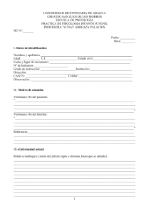 Formulario Historia Clínica Infanto-Juvenil - Psicología