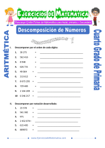 Descomposici&oacute;n de N&uacute;meros: Ejercicios de Matem&aacute;ticas Primaria