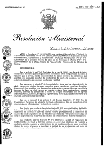 Resoluci&oacute;n Ministerial: Infraestructura y Equipamiento Salud Per&uacute;