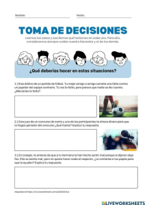 Toma de Decisiones: Hoja de Trabajo para Estudiantes