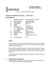 Fundamentos de C&aacute;lculo - Programa del Curso