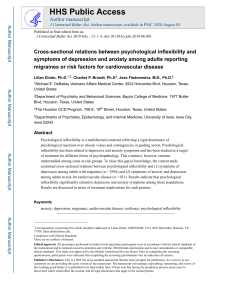 Psychological Inflexibility, Depression & Anxiety in Migraine/CVD