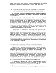 An&aacute;lisis Did&aacute;ctico de Pr&aacute;cticas de Ense&ntilde;anza: Reflexi&oacute;n Cr&iacute;tica