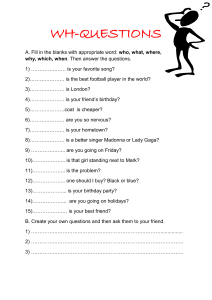 WH-Questions Worksheet: Practice & Examples