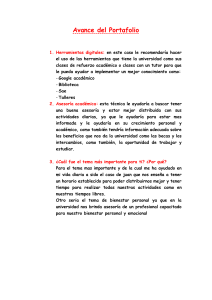 Avance del Portafolio: Herramientas y Bienestar Académico