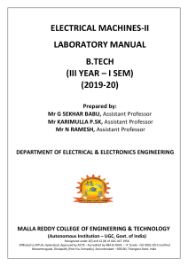 Electrical Machines-II Lab Manual