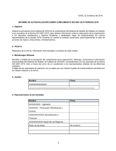 Informe Autoevaluaci&oacute;n ISO 9001:2015