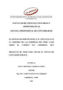 Sistema de Percepciones y Liquidez en Empresas Peruanas: Caso Grifo El Carmen