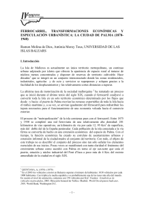 Ferrocarril, Transformaci&oacute;n y Especulaci&oacute;n en Palma (1870-1940)