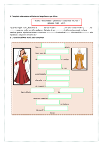 Oraciones a la Virgen María: Hoja de Ejercicios para Niños