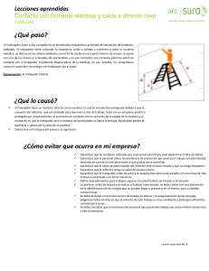 Lecci&oacute;n Aprendida: Contacto El&eacute;ctrico y Ca&iacute;da - Seguridad Laboral