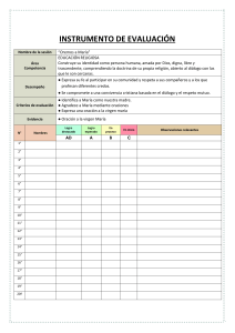 Instrumento de Evaluación: Oremos a María