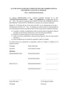 Acta Instalaci&oacute;n Comit&eacute; SST Obra XXXXXXXXXXXXXXX