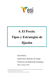 Precio, Tipos y Estrategias de Fijación: Marketing Estratégico