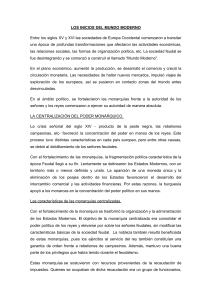 Inicios del Mundo Moderno: Centralización del Poder Monárquico