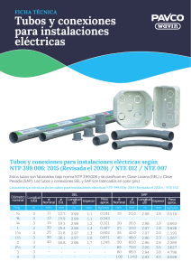Ficha T&eacute;cnica: Tubos y Conexiones El&eacute;ctricas (NTP 399.006)