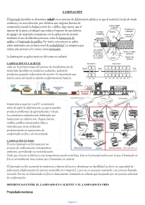 Procesos de Laminaci&oacute;n: Laminado en Caliente, Fr&iacute;o y de Perfiles