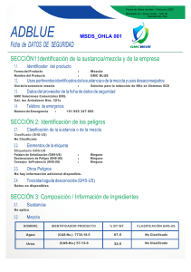 FDS GMC BLUE: Seguridad y Manejo de Soluci&oacute;n NOx SCR