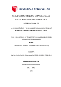 Cultura Tributaria y Recaudaci&oacute;n Aduanera en Callao, Per&uacute;