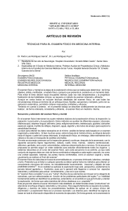 Técnicas de Examen Físico en Medicina Interna: Revisión