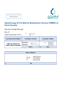 QatarEnergy PMMR Procedure for Hired Vessels