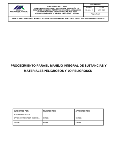 Procedimiento SIHO: Manejo de Sustancias Peligrosas en Lagunillas