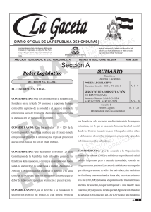 Gaceta Oficial de Honduras: Ley de Prevención del Suicidio