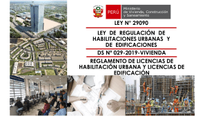 Ley N° 29090: Regulación de Habilitaciones Urbanas y Edificaciones