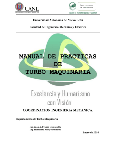 Manual de Pr&aacute;cticas de Turbomaquinaria - UANL