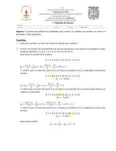 Medidas de Posici&oacute;n: Cuartiles - Examen de Estad&iacute;stica