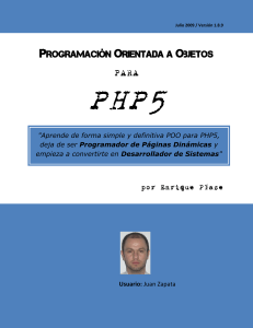 POO para PHP5: Una Gu&iacute;a Pr&aacute;ctica