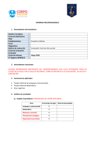 Informe Psicopedag&oacute;gico: Evaluaci&oacute;n y Sugerencias