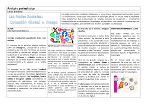 Redes Sociales: &iquest;Conexi&oacute;n Global o Riesgo? An&aacute;lisis del Art&iacute;culo