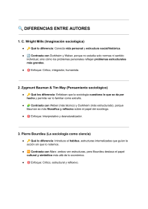 Diferencias entre Autores Sociol&oacute;gicos: Resumen Clave