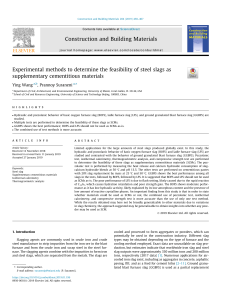 Steel Slag as Cementitious Material: Feasibility Study