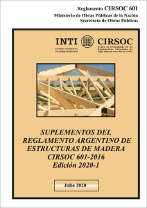 CIRSOC 601: Suplementos Reglamento Argentino Estructuras de Madera