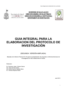 Gu&iacute;a para Elaboraci&oacute;n de Protocolo de Investigaci&oacute;n en Salud