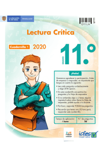 Cuadernillo Lectura Cr&iacute;tica 11&deg; Grado - Ejercicios y Preguntas
