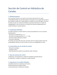 Secciones de Control en Hidr&aacute;ulica de Canales