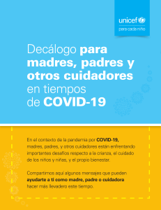 Decálogo para padres y cuidadores en tiempos de COVID-19