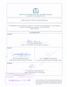 Procedimiento IMSS: Atenci&oacute;n Hospitalaria 2do Nivel