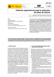 Criterios Ergon&oacute;micos para Sillas de Oficina - INSST