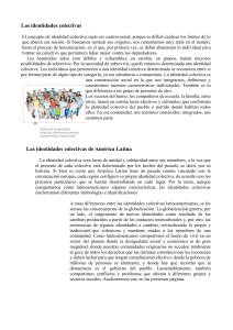 Identidades Colectivas: Formaci&oacute;n, Am&eacute;rica Latina y Hegemon&iacute;a