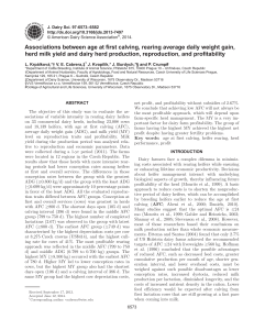 Dairy Herd Production: Age, Weight Gain, Milk Yield Analysis